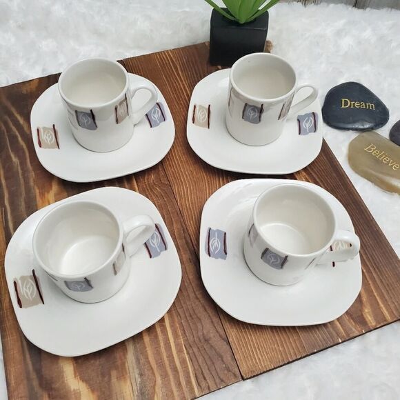 Studio House Espresso Demitasse Cups and Saucers Set of 4 - Picture 4 of 7